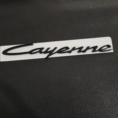 New Porsche Cayenne emblem, 2024 Cayenne S lettering on the rear trunk, black PORSCHE English logo (Car logo) - standard-cayenne24