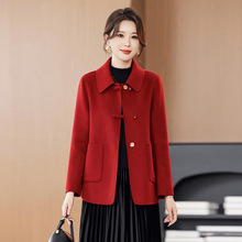 洋气妈妈秋装羊毛呢外套中长款女装中老年女装秋冬双面呢子大衣