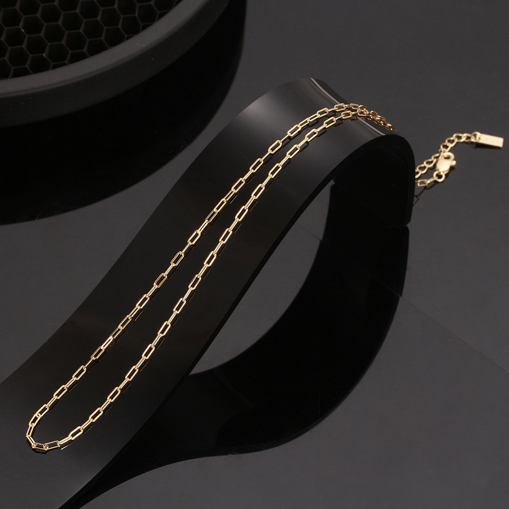 Paperclip Chain Chain Type 1 Piece Quantity 925 Sterling Silver Geometric 18K Gold Plated White Gold Plated 925 Sterling Silver Paperclip Chain Necklace