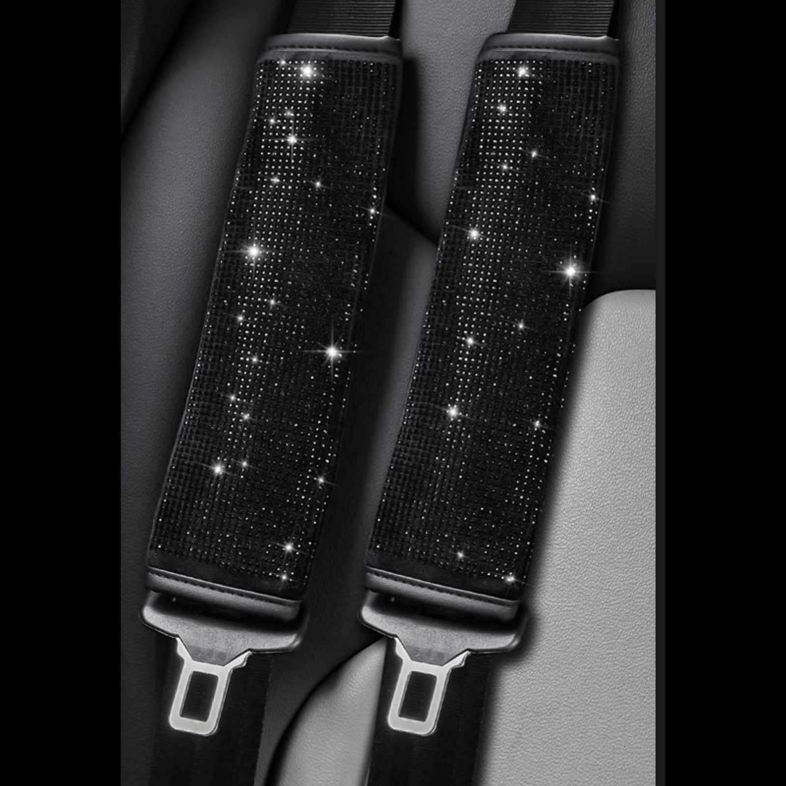 Cross-Border Rhinestone Shoulder Pad Seatbelt Cover for Car Interior, Full Rhinestone Safety Belt Protector