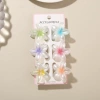 #7 White Pearlescent-Mixed Color A Style [Set of 6 with Cards] 4cm Plumeria Style