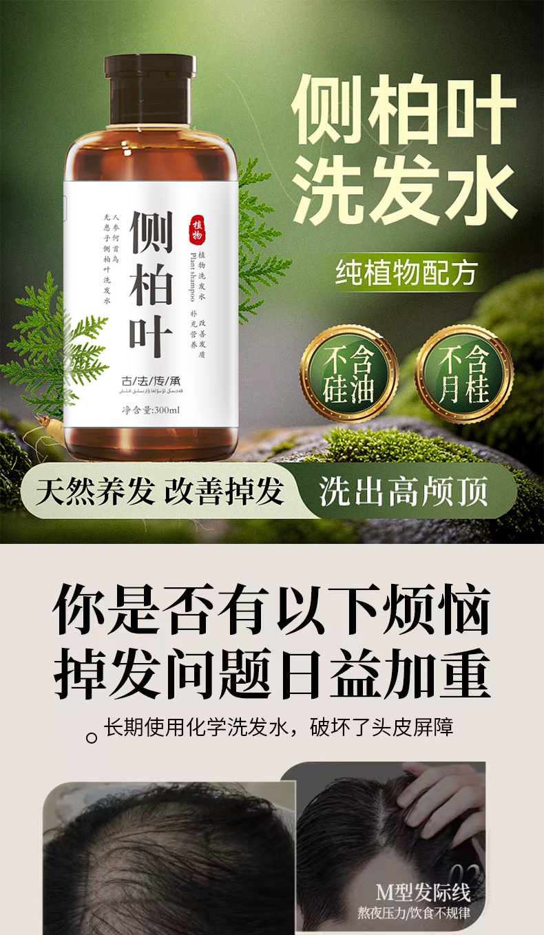 侧柏叶洗发水何首乌洗头生姜洗发露无硅油护发去屑洗发水一件起批-阿里巴巴