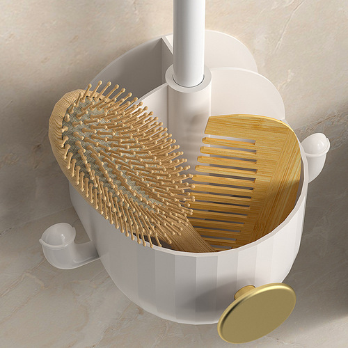 Lazy person hair dryer holder, hands-free, rotatable, luxurious wall-mounted, no-drilling, storage shelf, bathroom hair dryer storage rack