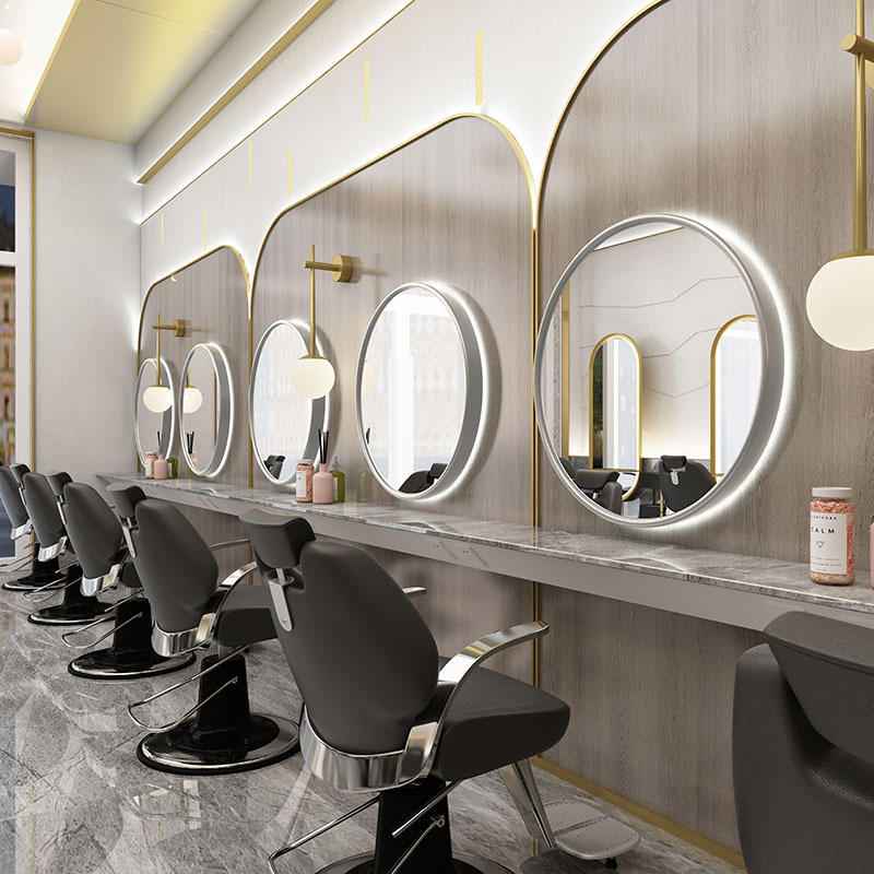 Barbería de moda simple espejo salón de corte de peluquería espejo red especial escaldado espejo de maquillaje de belleza tabla de espejo de peluquería