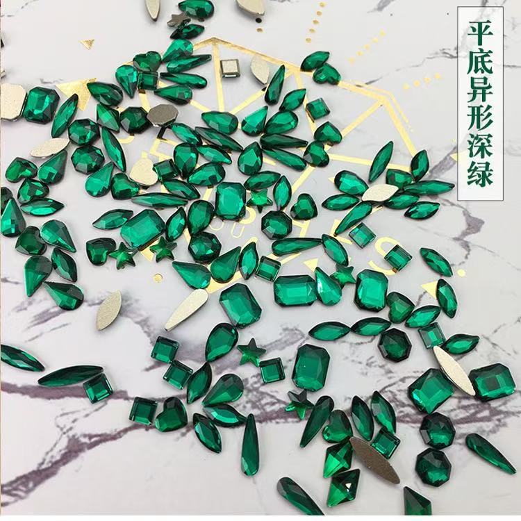 Flat-Bottomed Irregular Dark Green Hole Green 2023 Tiktok Trending Nail Art Accessories Internet Celebrity Luxury Rhinestone Japanese Nail Gems Flat-Bottomed Irregular Dark Green Hole Green 2023 Tiktok Trending Nail Art Accessories Internet Celebrity Luxury Rhinestone Japanese Nail Gems