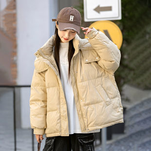 Girls' Down Jacket Winter 2024 New High School Junior High School Students Big Children Winter Loose Bread Clothes Thickened Warm Jacket