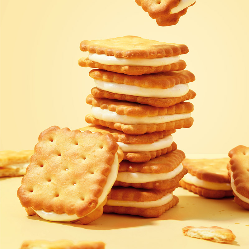 【量販五盒裝】味滋源夾心餅乾五盒裝檸檬餅乾泡牛奶休閒兒童零食