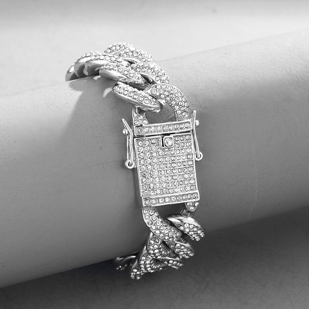 European hipster fashion hip-hop punk diamonds gold silver chain