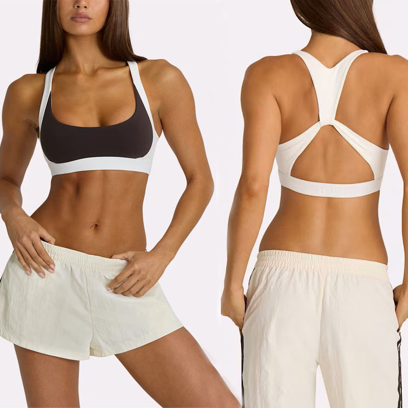 Cross-border media y alta resistencia antichoque con cojín de pecho desnudo sensación de fitness correr chaleco de yoga bra ropa interior deportiva bra