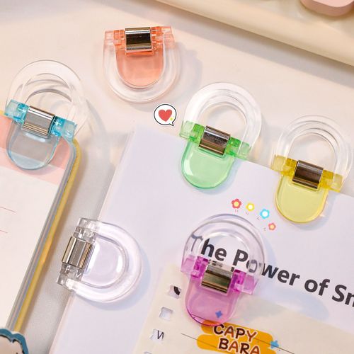 Colorful transparent universal clip simple and cute exam document storage clip high-quality long-tail folder memo clip