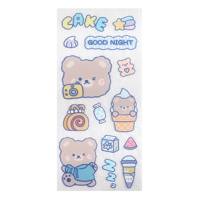 Cartoon Animal Girl Stickers Customized Transparent Pet Cute Thermos Cup Waterproof Decoration Pvc Custom-Made According to Drawings