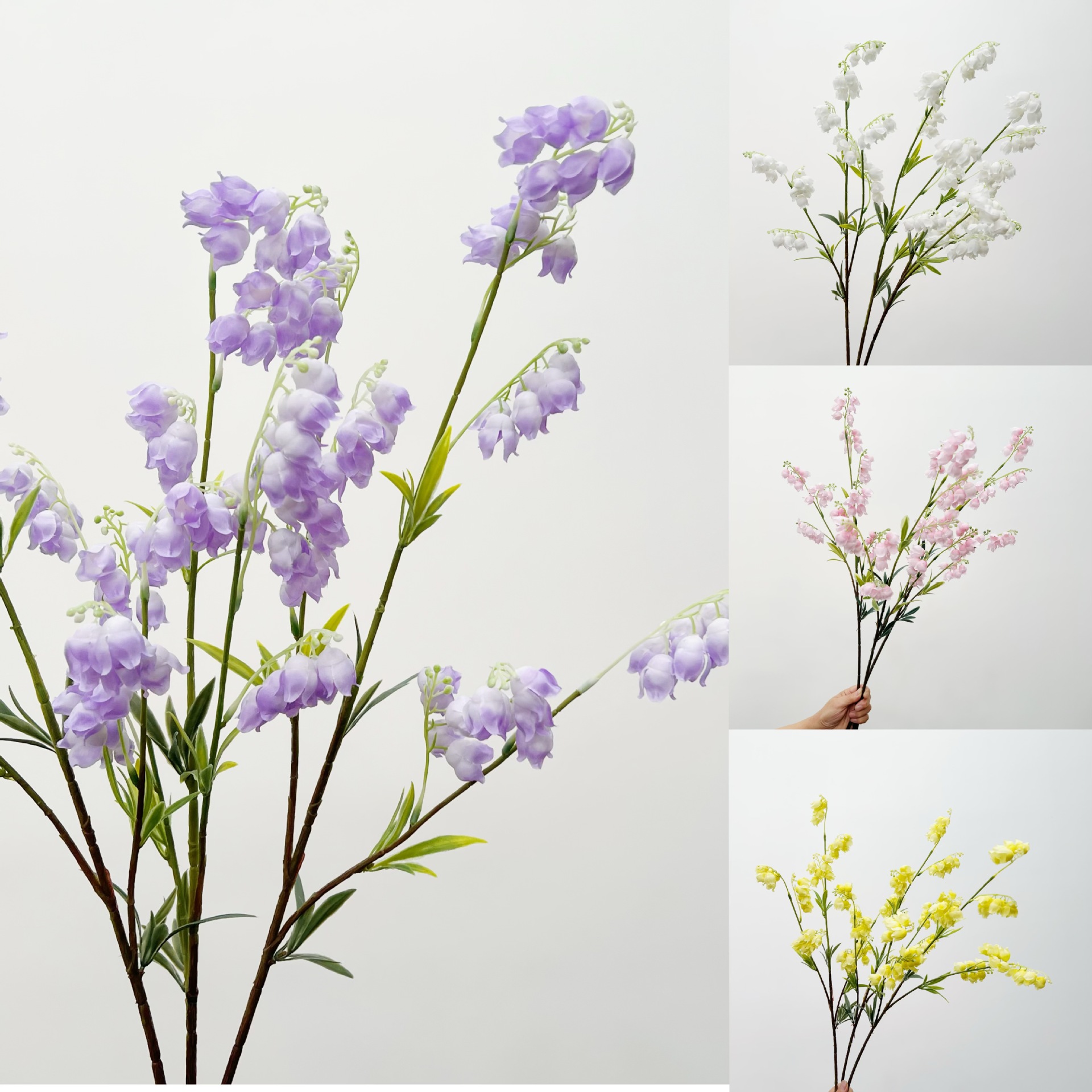 High-Quality Artificial Lily of the Valley 9-Head Wind Chime Hanging Bell Flower Korean-Style Fresh and Natural Wild Flower Arrangement Living Room Decoration