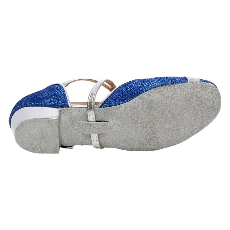 Nuevos zapatos de baile latino de niñas de fondo suave zapatos de baile moderno de tacón medio para niños zapatos de práctica mariposa nudo suela de goma al aire libre