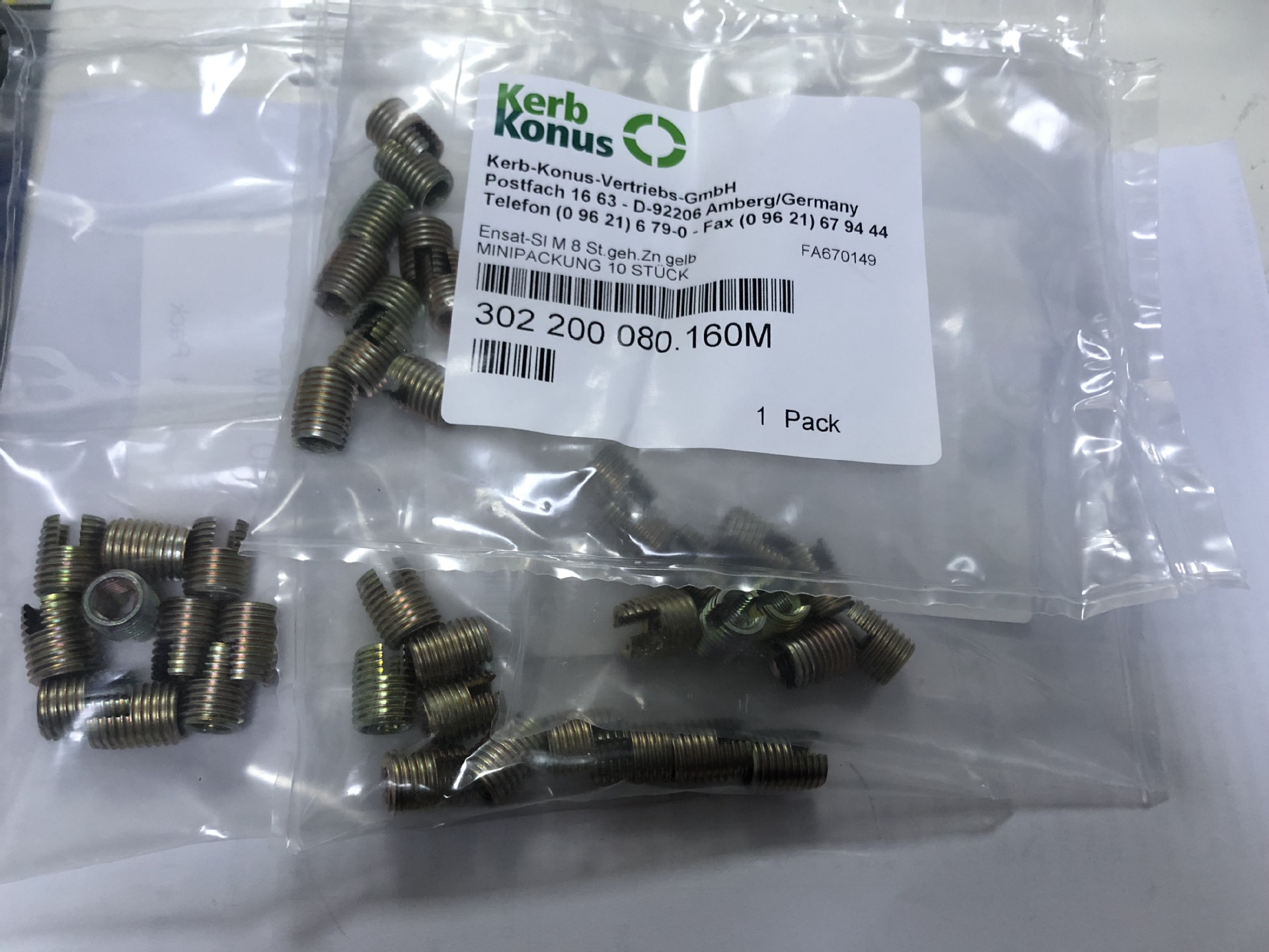 供应德国Kerb Konus Vertriebs自攻嵌件 3020200；M20(A)