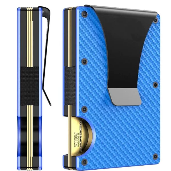 Carbon Fiber Pattern Rfid Card Holder Anti-Theft Metal Card Case Amazon Credit Card Box Rfid Card Holder Card Sleeve