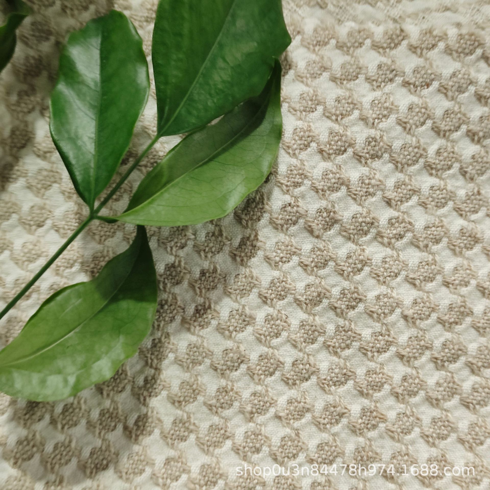 亚麻棉原色提花面料 棉麻毯子提花布料 意大利设计亚麻棉毯子