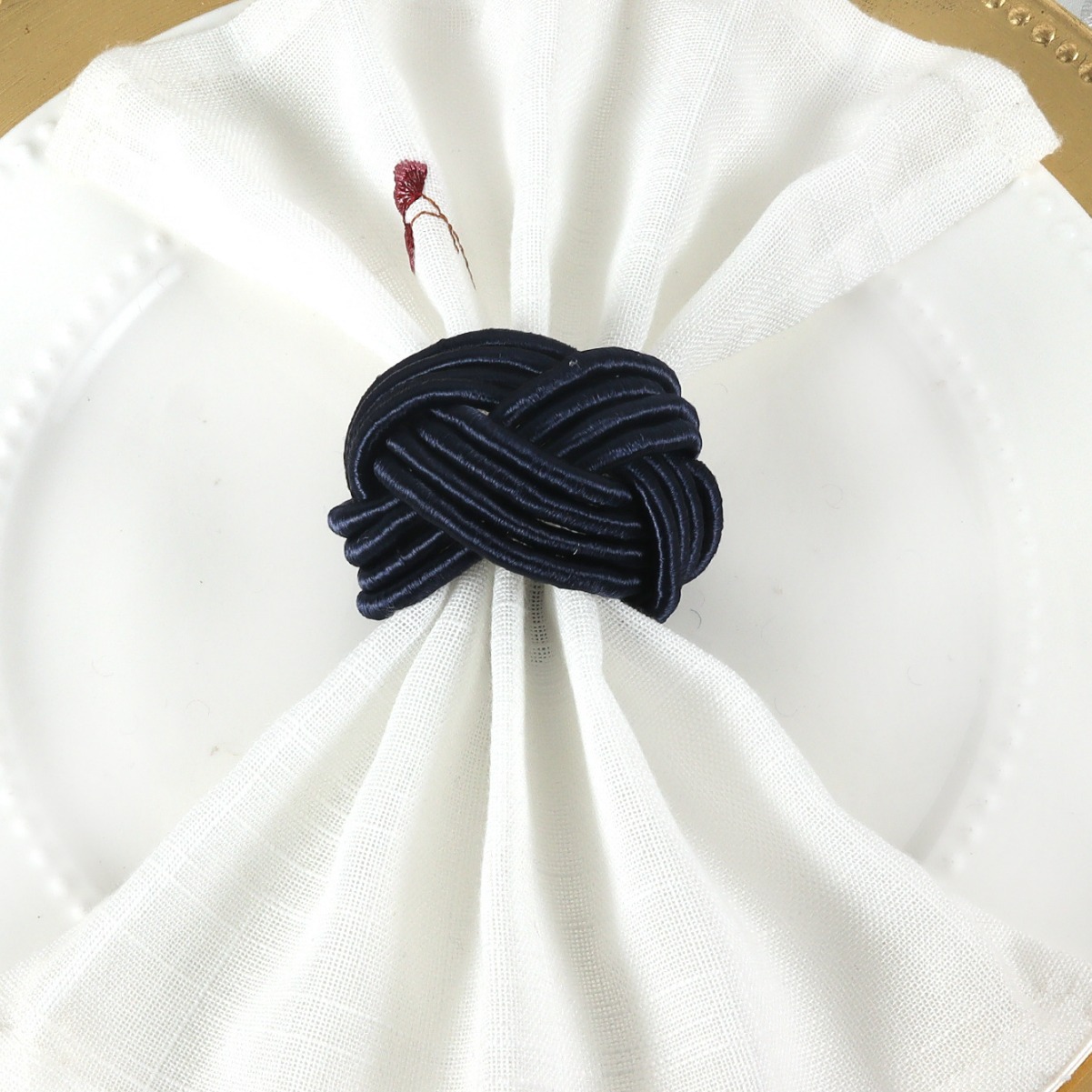 파란색 로프 냅킨 링