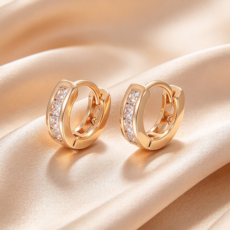 Xuping pendientes de círculo geométrico transfronterizo europeo y americano pendientes pendientes pendientes pendientes pendientes pendientes de aleación de cobre de temperamento simple y clásico moda mujeres mayoristas