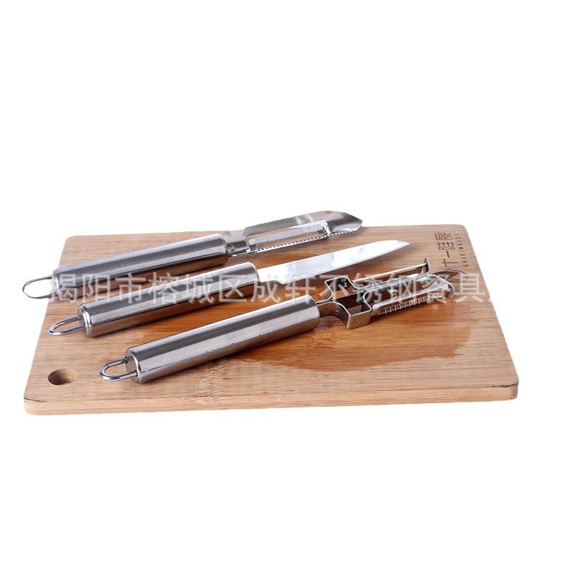 Multifuncional de acero inoxidable de doble cabeza de doble propósito Peeler Escala de pescado Cepilladora cuchillo de fruta creativa cocina gadget combinación traje