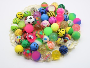 45 Mixed Rubber Elastic Balls Two Yuan Gashapon Machine Special Kidsren's Baby Toy Diamond Cartoon Bouncing Ball