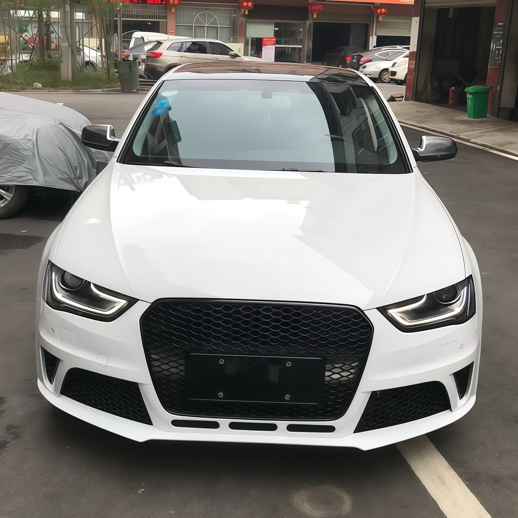 13-16 Models Suitable for Audi A4L Modification to Rs4 Body Kit B9 A4L Modified to Rs4 Front Grille, Front Bumper, and Rear Lip