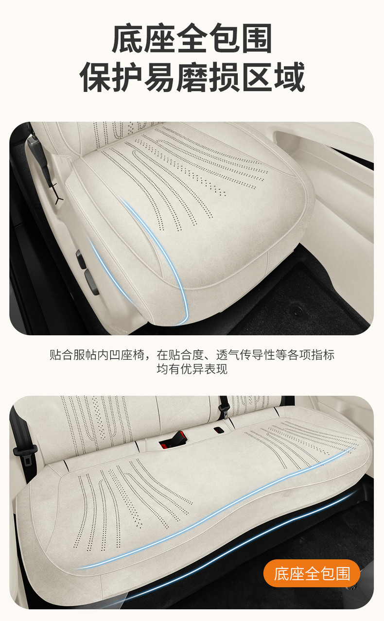 Shangjie H5 Exclusive Full-Cover Suede Saddle Pad Car Seat Cover, Universal for All Seasons, Shangjie Rams Seat Cover Modification