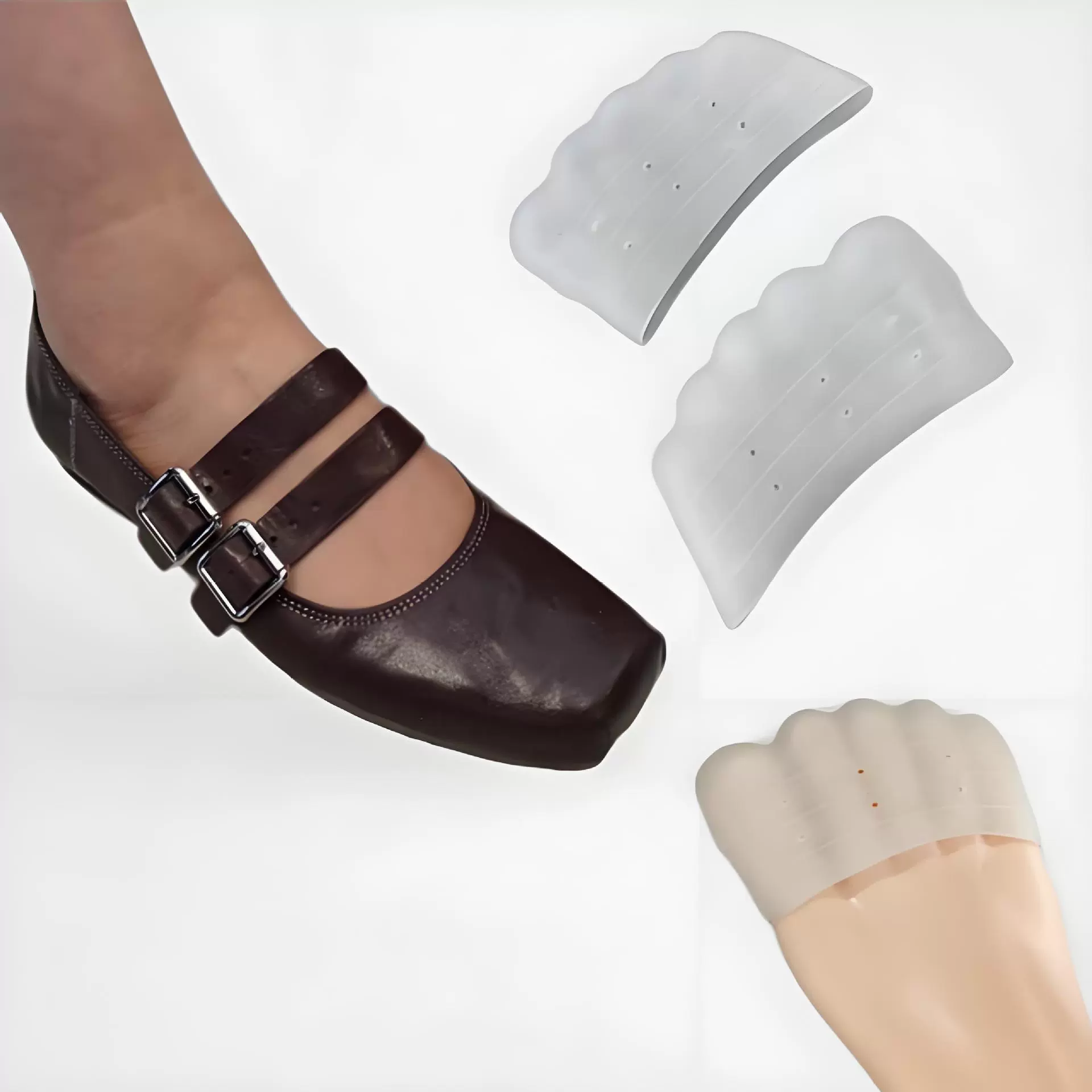 2025 новых силиконовых накладок для защиты пальцев ног, накладок для передней части стопы, силиконовых накладок для облегчения давления на стопу, дышащих силиконовых накладок на половину размера