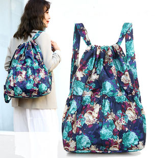 Korean-style All-match Nylon Drawstring Pocket Backpack Water-repellent Sports Backpack Large Capacity and Light Travel for Students Xu Ping