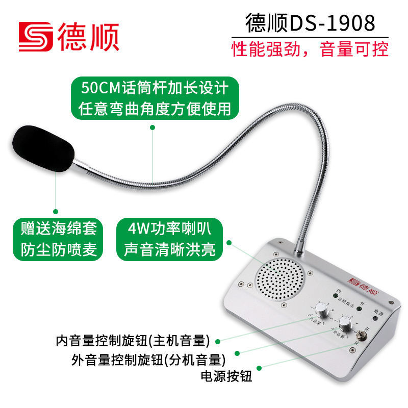 1908 Window two -way intercom machine 4W metal circular banking…