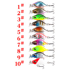 ABS plastic hard bait, ten colors, sinking type, mini micro lure, chubby minnow imitation bait, 4.4 cm, 3.5 g, reinforced treble hooks