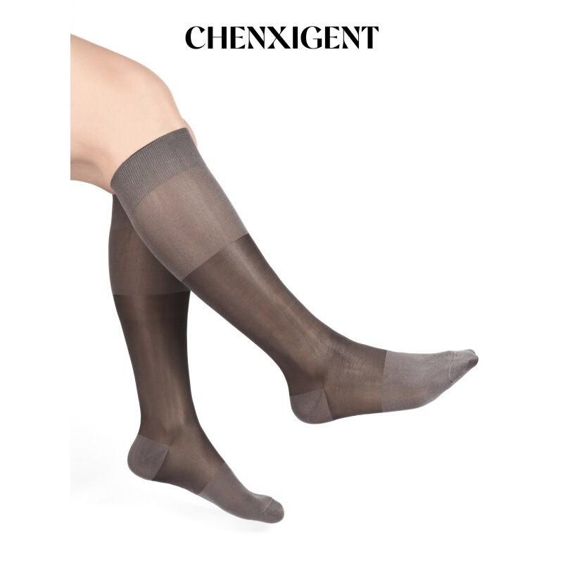 Chenxi Gentleman Formal Gray Plain Knee-High European and American Pure Color Breathable Nylon Suit High Stockings Chenxi Gentleman Formal Gray Plain Knee-High European and American Pure Color Breathable Nylon Suit High Stockings