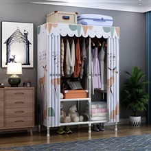 简易衣柜家用布衣柜大号钢管加粗加固牛津布艺柜单双人收纳架衣橱