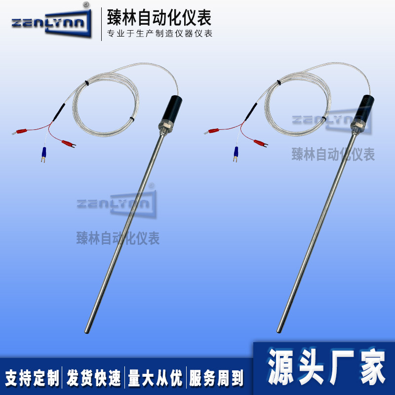 Three-core tetrafluoro silver-plated high temperature shielded wire Pt100 temperature sensor probe WZP-187 platinum thermal resistance
