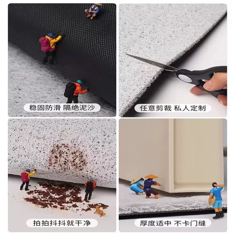 入户门地垫绿色森林地毯丝圈脚垫子pvc免洗换鞋垫|undefined
