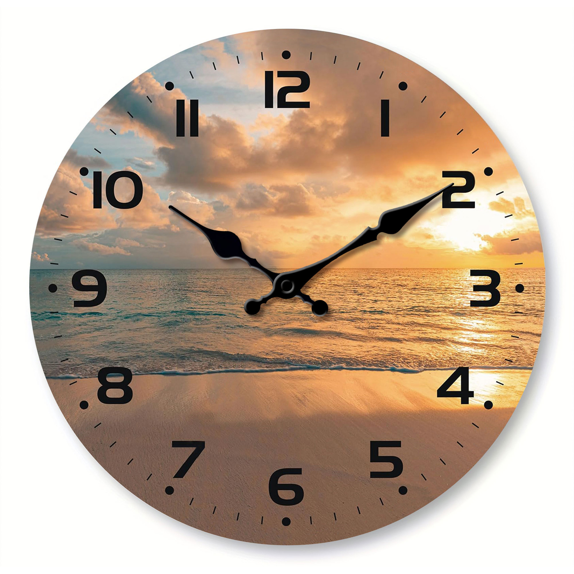 12inch Wooden Wall Clock European and American Home Silent Clock Living Room Bedroom Creative Home No-Punch Manufacturer Wholesale