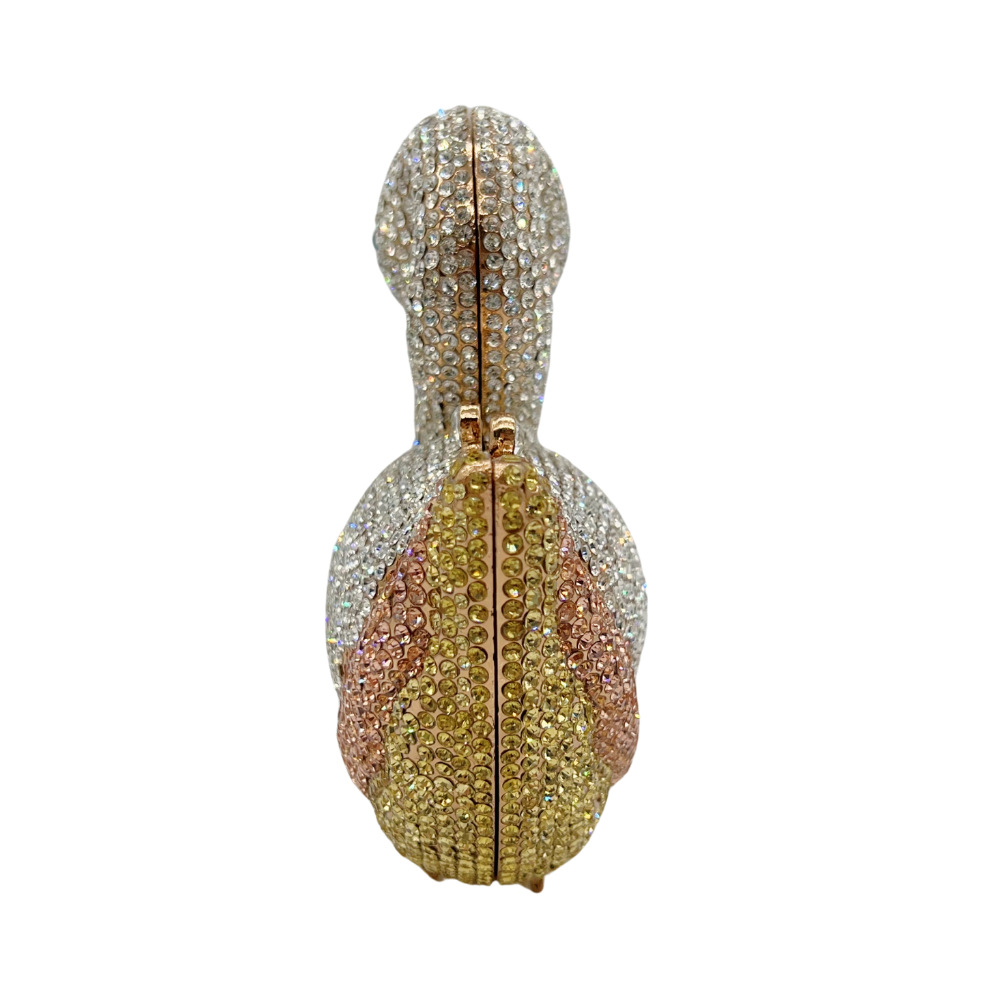 Túi clutch dạ hội đính đá pha lê hình thiên nga cao cấp — Màu hồng, Màu đen, vàng sâm banh, Màu bạc chi tiết 4