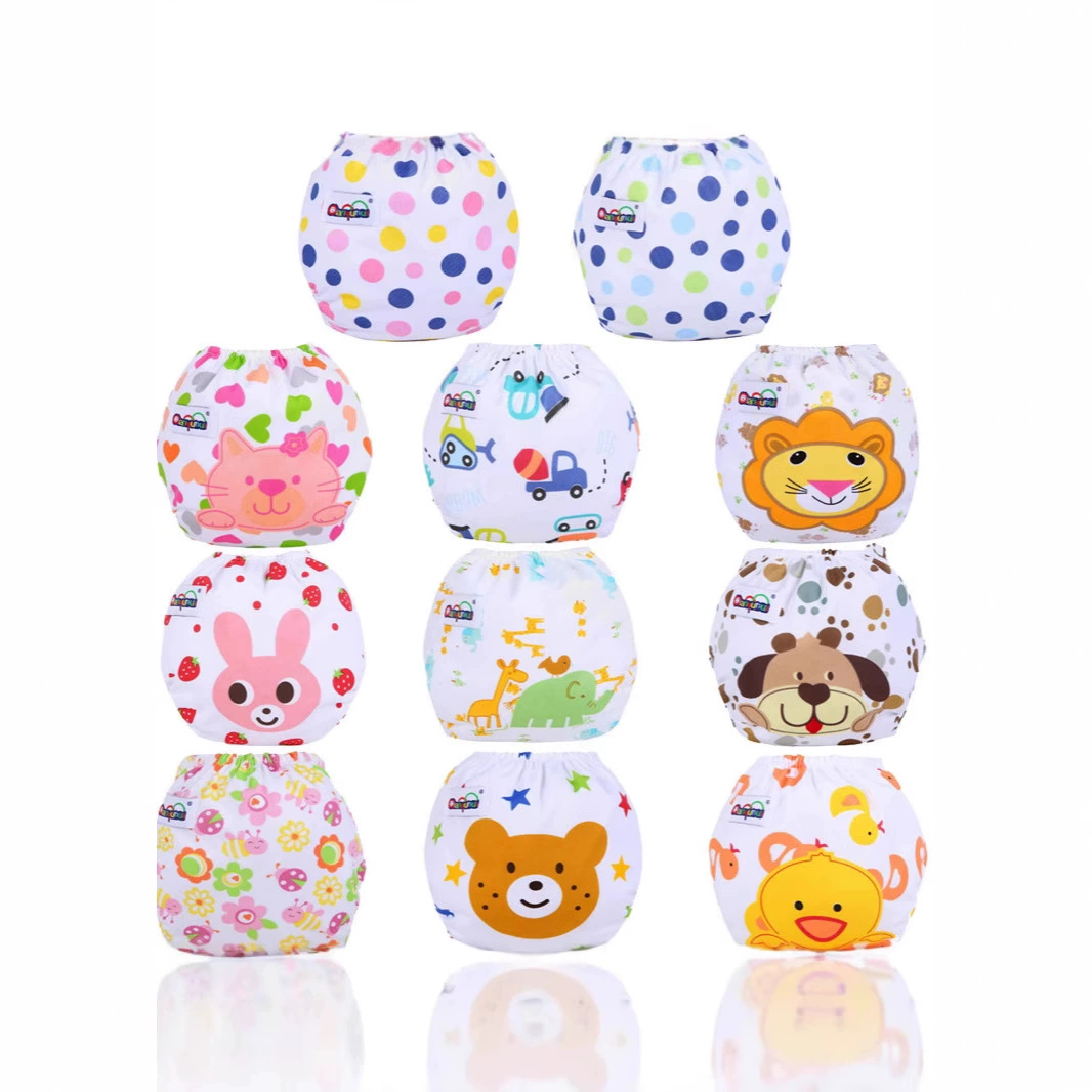 Детские подгузники из ткани тонкой сетки с принтом для пеленок Детские дышащие регулируемые подгузники 1-3 года