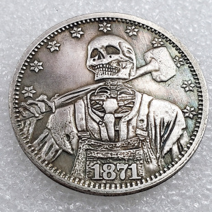 Antique Crafts Wanderer Silver Plated Coin Magic Coin H4524