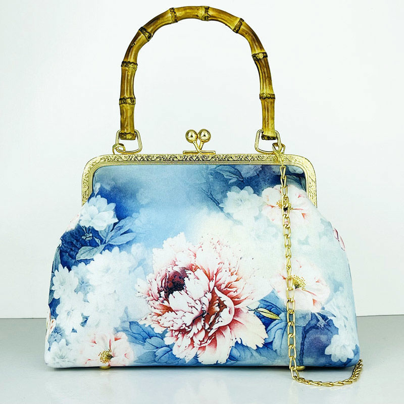 Cheongsam bag Handbag Handbag Crossbody bag Fashion temperament Antique mouth gold bag Cheongsam bag Bamboo joint_voghion.com