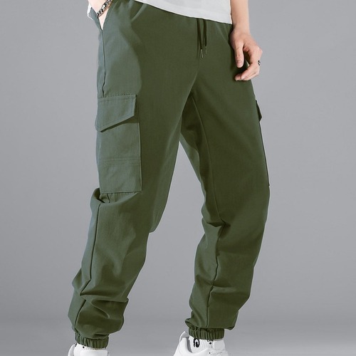 Cross-border new men's workwear pants: European and American-style high-street retro casual multi-pocket tapered trousers for men