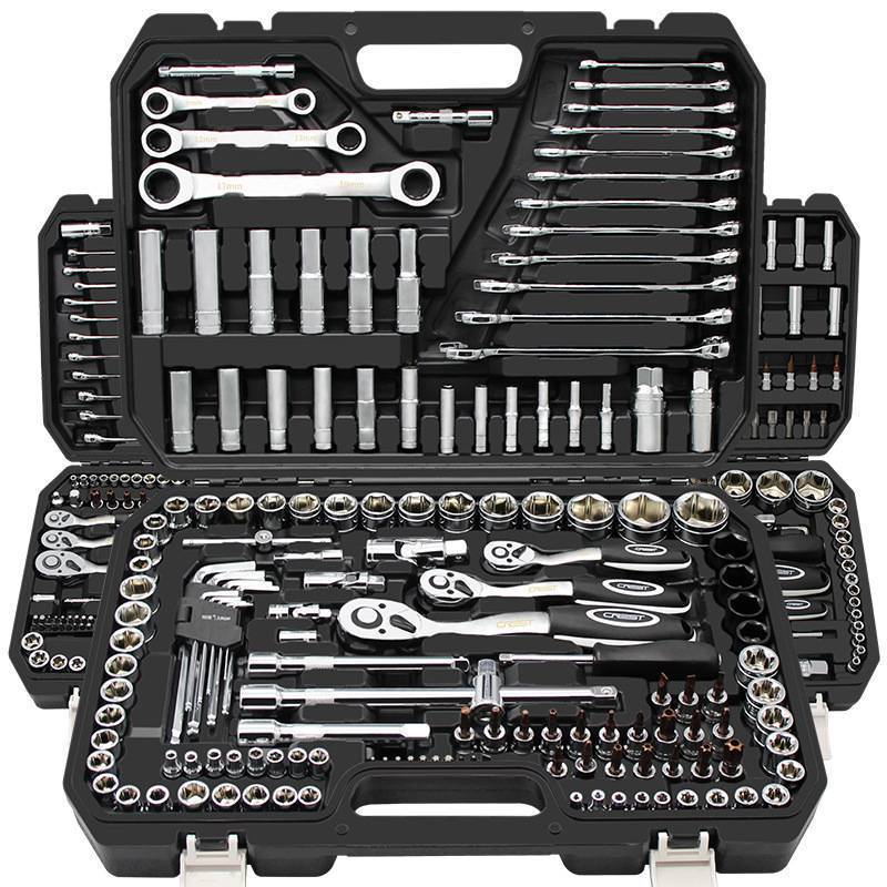 Kit de herramientas de reparación de automóviles conjunto completo multifuncional de reparación de automóviles trinquete llave de manguito caja de combinación de manguito grande