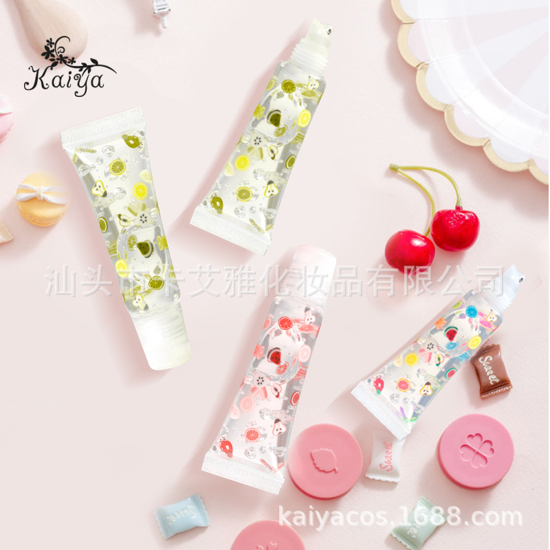 Oem Cross-Border Lip Balm Moisturizing Lip Gel Pouty Lips Transparent Cute Soft Pottery Tube Lip Balm