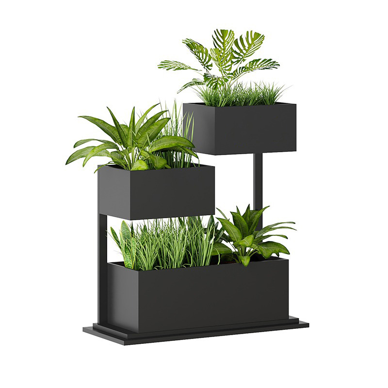 Caja de plantas verdes de hierro forjado al aire libre combinación de bonsai rack rack de flores idílico ranura de flores suelo valla de carretera municipal rack de flores image 7