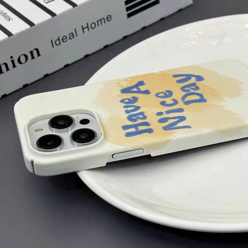 Cream letter iPhone13Pro phone case XS/XR Apple 12ProMax Feilin hard case 11 frosted 7/14