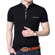 F 34616 Fashion Solid Color Stand Collar T-Shirt ʱ������T��