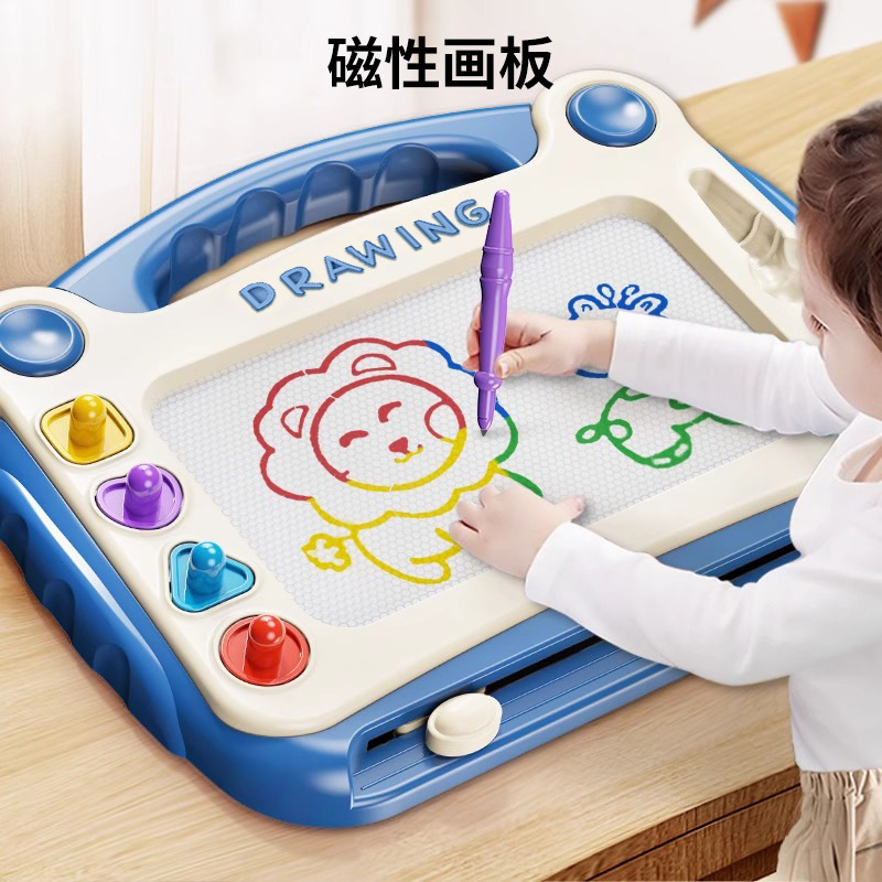 Tabla de escritura magnética para niños Tabla de dibujo de color para niños pequeños de 1 - 3 años de edad 6 juguetes para niños y niñas Tabla de graffiti grande