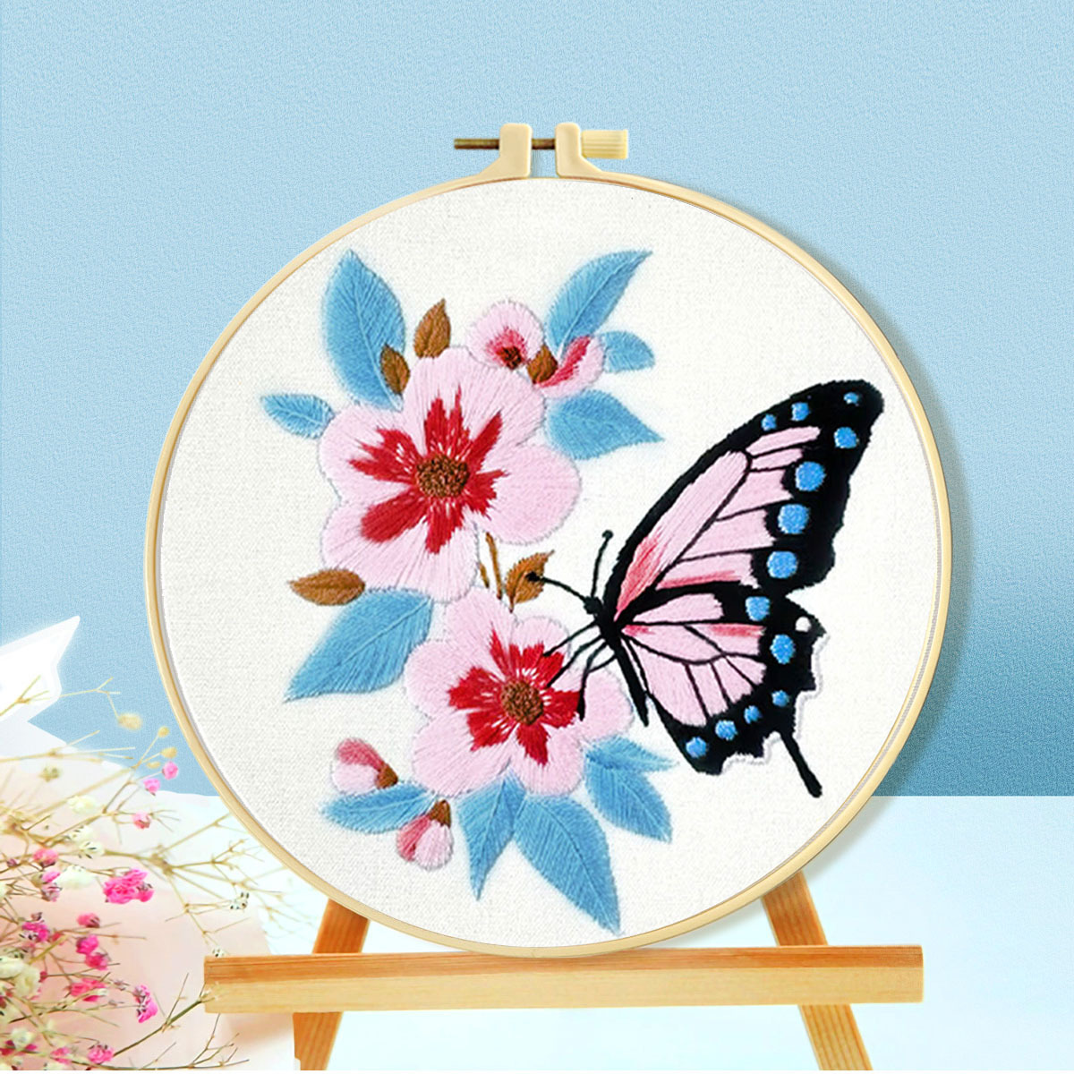 Mona Lisa Royal Cross Stitch Cross-bordados de mariposas de flores de nuevo estilo transfronterizo