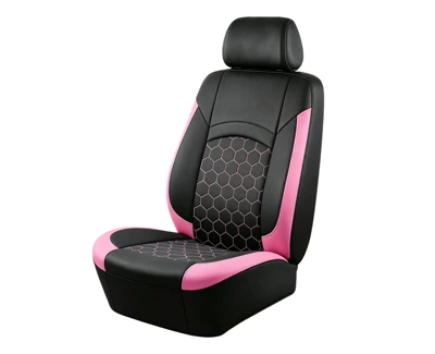 Seat cushion, seat cover – universal bracket-style football-themed car seat covers - pink-2-piece-set-single-seat