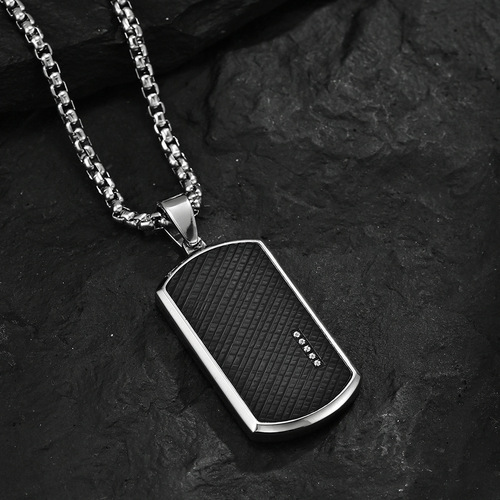 New men's all-match trendy accessories Men's accessories personalized niche titanium steel pendants Stainless steel couple necklaces