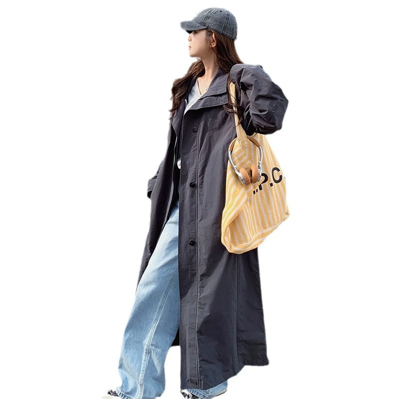Trench coat, spring autumn long jacket, 2024 years, Korean style, maxi length